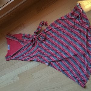 Anthropologie striped swingy wrap dress
